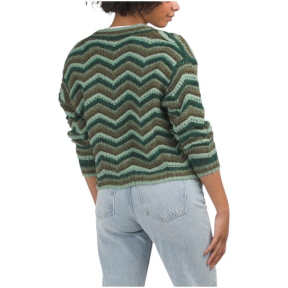 SUGAR LIPS Harp Zip Zag Long Sleeve Cardigan - Picture 2 of 2